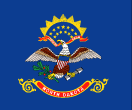 North Dakota map logo - North Dakota state flag